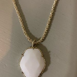 Kendra Scott long white pendant necklace